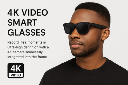 4K AI Smart Glasses with Camera, Bluetooth, Music & Translation