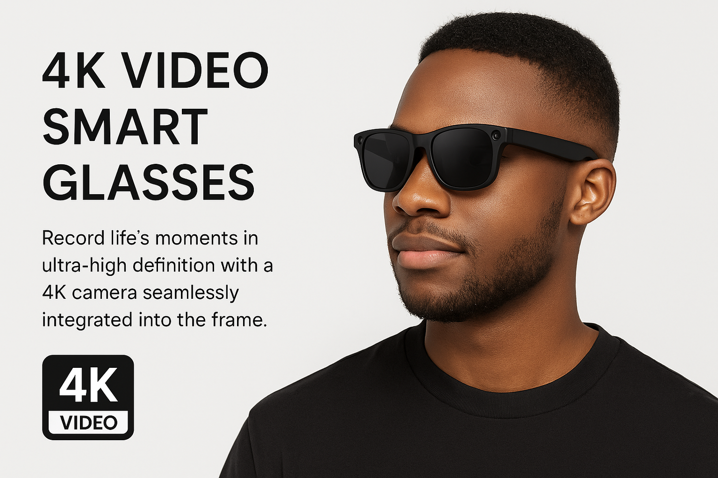 4K AI Smart Glasses with Camera, Bluetooth, Music & Translation