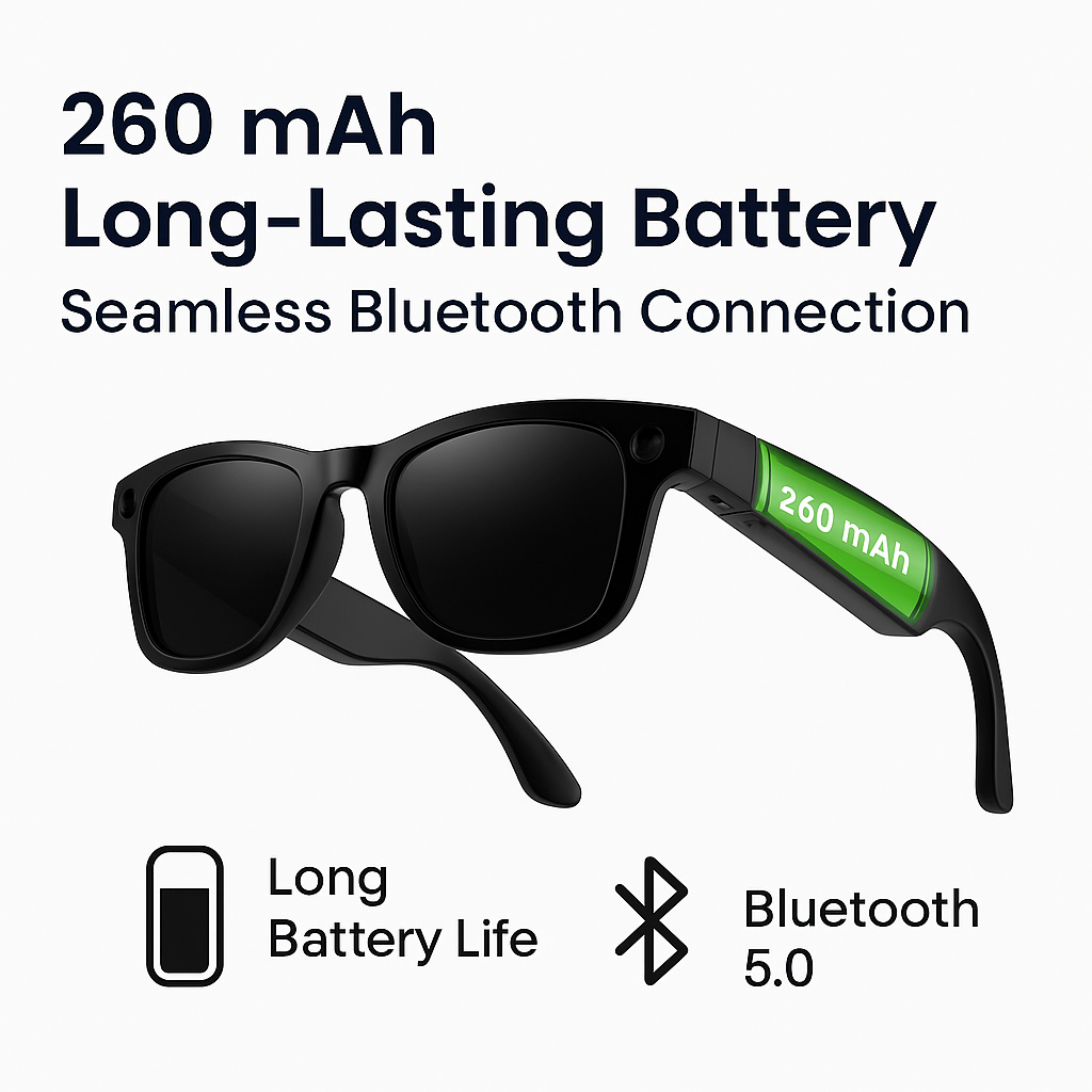 4K AI Smart Glasses with Camera, Bluetooth, Music & Translation